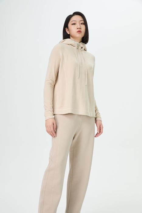 【绒 软软 亲肤】水淼2025冬自发热锁温柔软梭织棉帽打底衫1085 商品图0