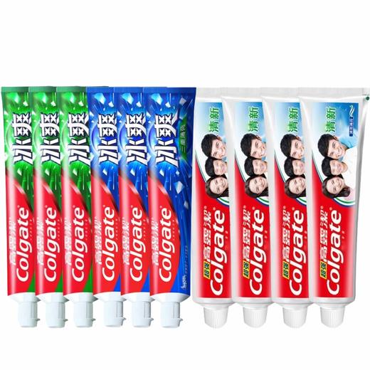 高露洁 冰爽(薄荷+龙井)牙膏120g*6支+赠超强高钙牙膏140g*4支 GZ957 商品图0