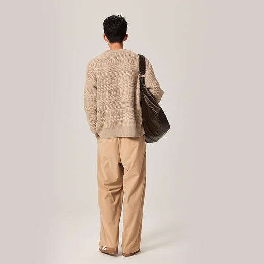 NPC潮牌【金属】小标多种肌理感慵懒针织毛衣男落肩休闲NP47SW35 商品图2