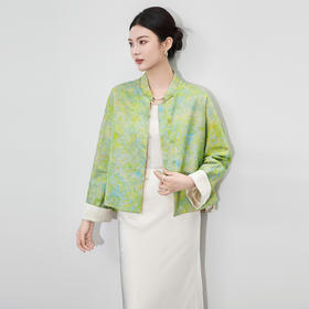 「高货wl」全新升级【铂金会员514/天猫699/差价185】(12501)洛诗琳轻奢新中式双面穿外套2025秋季国风桑蚕丝提花外套