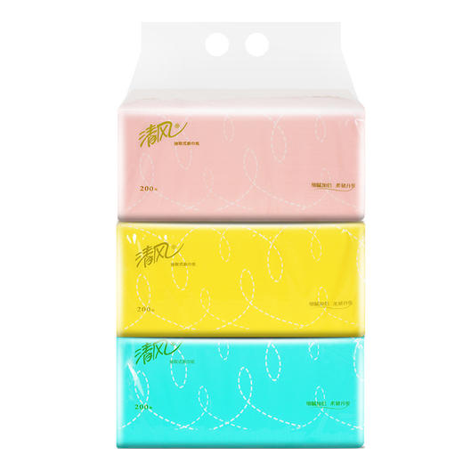 清风 经典系列抽纸2层200抽3包*1提 B0JD03B-01T 商品图0