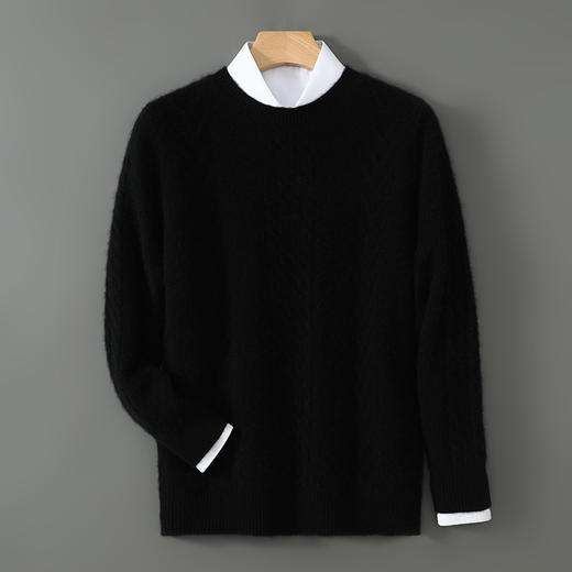 【清河羊毛羊绒专场】鹿展802 男士圆领羊毛衫 100%羊毛 商品图3