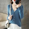 内搭外穿都有范 秋冬新款春秋新款v领针织开衫女宽松大码薄款毛衣百搭外套纯色打底衫 商品缩略图3