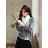 鹿向南「柏林灰枝」设计感法式灰色毛衣女秋季慵懒宽松假两件上衣 商品缩略图4
