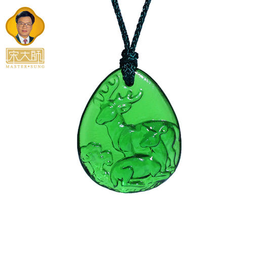 集雅轩宋韶光大师2026年新款蛇 灵鹿长春 琉璃吊坠礼品 商品图4