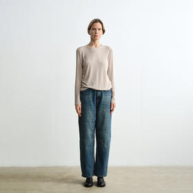 ROMI STUDIO兰精天丝绵羊毛混纺花纱极简圆领长袖T恤 RWCRSJ1939