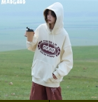 马得工地/MDGDWY243197/复古印花连帽卫衣