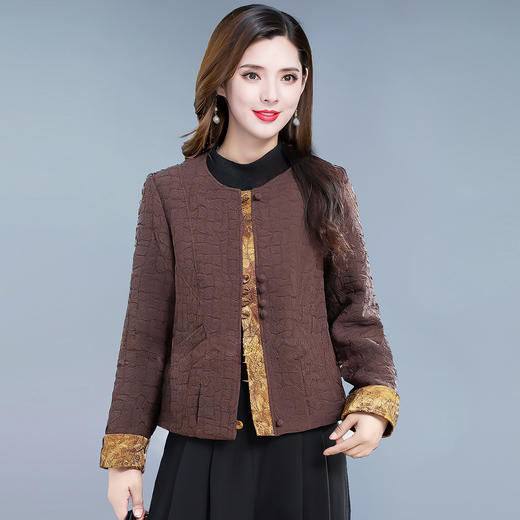 QYM 99H247-Y时尚妈妈装复古加棉外套洋气保暖上衣 商品图0