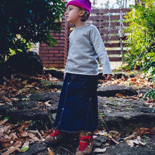 日本G2H童装 GO TO HOLLYWOOD 丹宁亮面蕾丝牛仔半身裙 商品图3