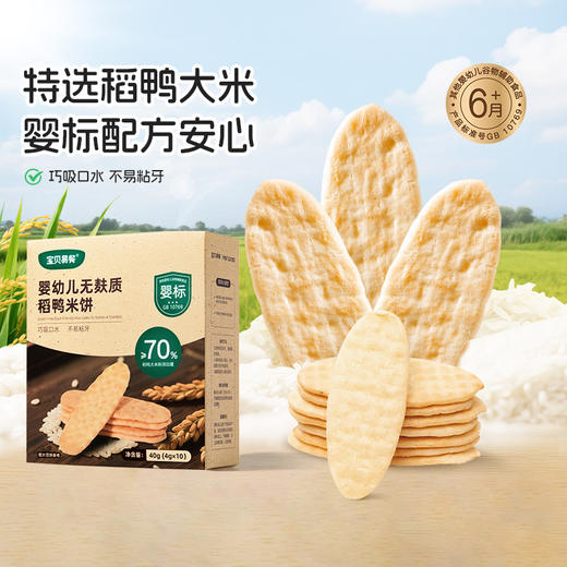 宝贝易餐婴幼儿无麸质稻鸭米饼40g（4g*10） 商品图0