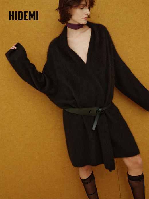 HIDEMI  藏地可溯源牦牛绒拉毛长拉绒系列大廓形慵懒浴袍外套长裤 商品图9