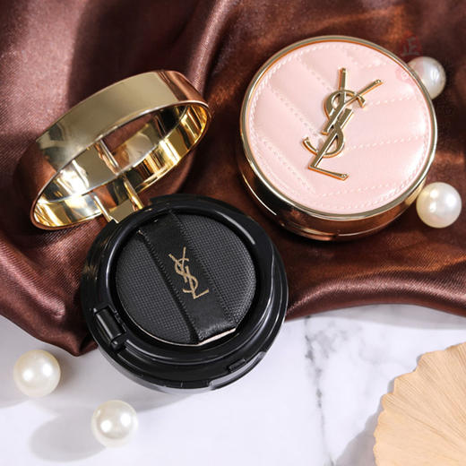 YSL/圣罗兰两件礼盒 （黑色皮革气垫/粉色皮革气垫B10#/B20#+ 啵啵唇冻05号/04号  ） 礼盒装带礼品袋 商品图4