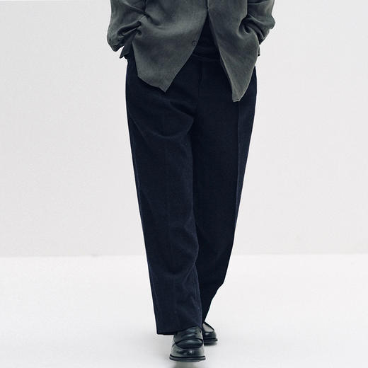 KAPTAIN SUNSHINE Belted Riviera Pants 英国蓝面羊毛休闲裤 商品图0