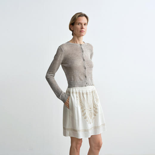 ROMI STUDIO 100%欧洲进口色纺亚麻修身短款长袖薄开衫RWCRST3214【发货时间：25-30天】 商品图3