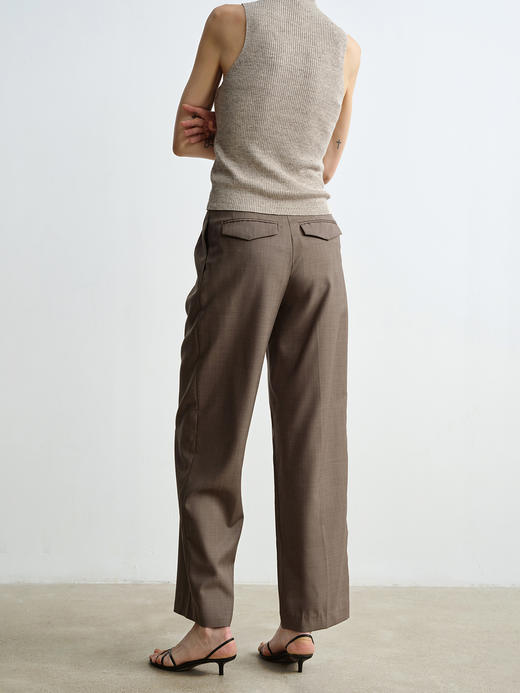 ROMI STUDIO 立体褶位宽松直筒慵懒感西裤女肌理感显高显瘦K2722 商品图0