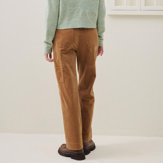 谜底直筒裤长裤2025年冬季新品长复古拼接不对称口袋女254MK1644 商品图2