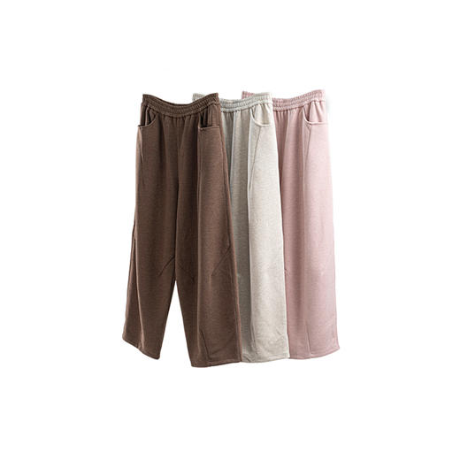 特绽放648朵/云朵裤·绵羊毛醋酸混纺绒感可水洗加厚宽松萝卜裤女 商品图4