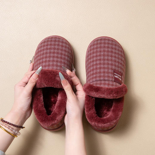 冬季【老人棉鞋防滑】保暖加绒加厚 老式中老年人包跟棉拖鞋男外穿  商品图3