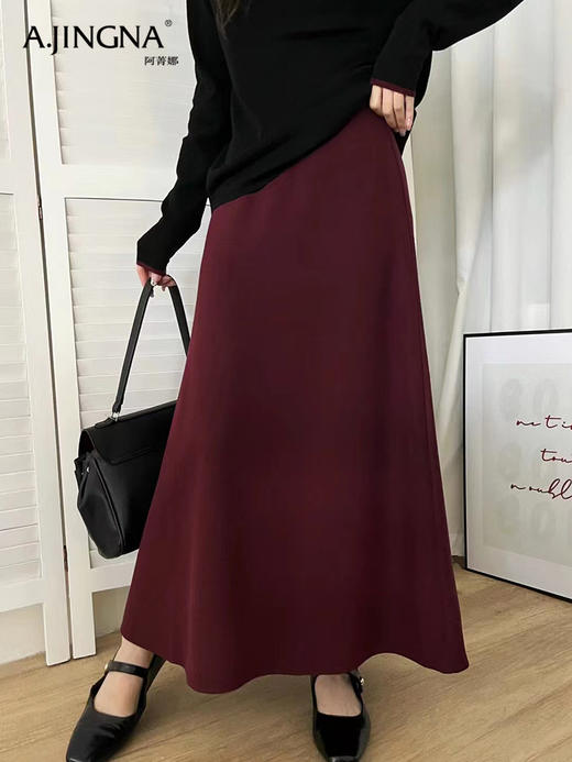 【立体有型】阿菁娜桑蚕丝羊绒A字伞裙F30D213003 商品图2