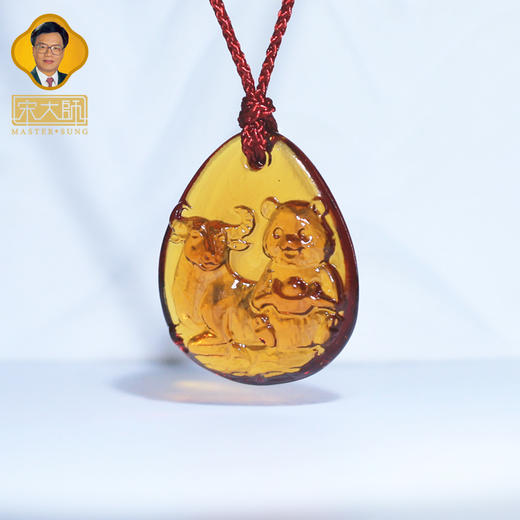 集雅轩宋韶光大师2026年新款鼠 牛熊保岁 琉璃吊坠礼品 商品图2