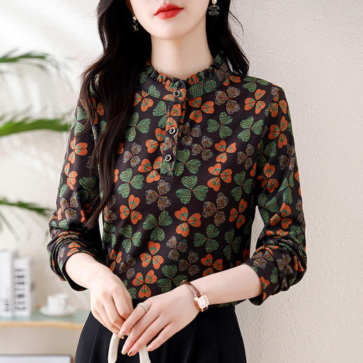 时尚减龄休闲气质，羊绒保暖立领小衫上衣KQL-f293 商品图0