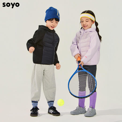  soyo舍予良仓25新款保暖运动拼接连帽羽绒服 商品图1