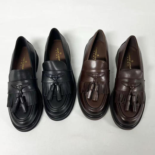 jiwana英伦风流苏乐福鞋。黑色。棕色 自己备注号码颜色 商品图3