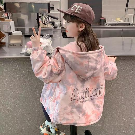 【女童新款加绒双面穿外套】儿童两面穿中大童冲锋衣防风保暖上衣 商品图3