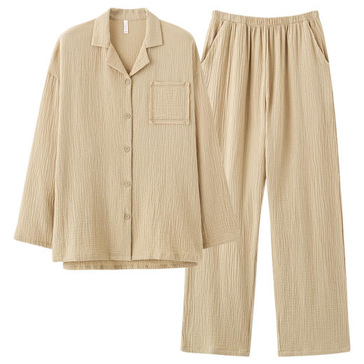 <有书独家>【A类双层纱纯棉睡衣】婴儿棉情侣睡衣 秋冬长袖慵懒男士v领家居服  商品图4