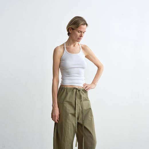 ROMI STUDIO“Clean fit”棉质弹力罗纹U领工字吊带背心 RWCRS42591【发货时间25-30天】 商品图0