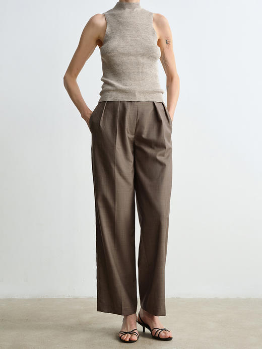 ROMI STUDIO 立体褶位宽松直筒慵懒感西裤女肌理感显高显瘦K2722 商品图7