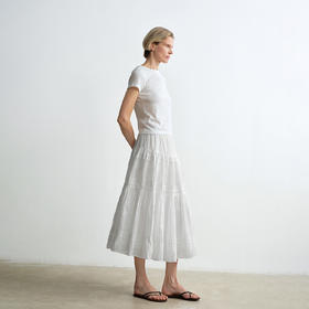 ROMI STUDIO“清新优雅”重工绣花白色全棉轻薄半身裙 RWCRXJ3005