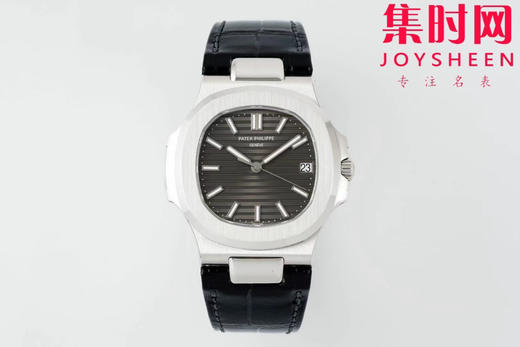 DDF配重版 百达翡丽 鹦鹉螺5711系列皮带款 无法拒绝的5711岩石灰一眼难忘 原版配重102克 丹东324一体机 男士腕表 表径40mm 商品图0