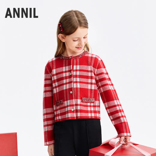 【新年波】女童针织开衫春季新款安奈儿童装EG614506 商品图1