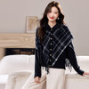 SC54-6977-188 2025秋冬新款设计感拼接假两件针织开衫格子流苏短外套女春秋毛衣 商品缩略图1