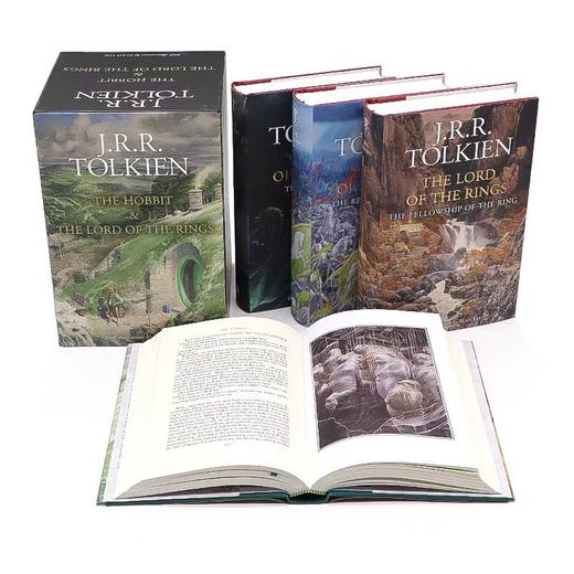 【赠音频】收藏版 指环王霍比特人魔戒英文原版小说4册 The Hobbit Lord of the Rings Boxed Set 托尔金精装插图版史诗级奇幻J.R.R.Tolkien 商品图2