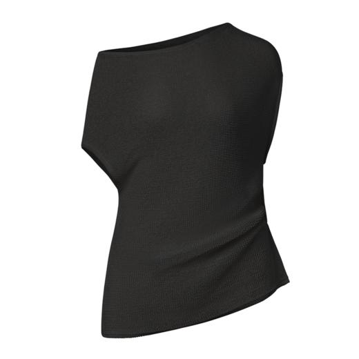 ROMI STUDIO“松弛随性”春夏设计感不规则斜肩针织T恤 RWCRSJ2627 商品图0