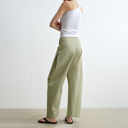 ROMI STUDIO”禅意静奢“235G100%棉直筒抽绳茧型休闲裤23AWK1267 商品图5