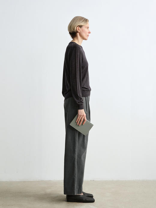 ROMI STUDIO“环保系列”100%棉高腰可调节阔腿灯芯绒长裤23AWK1180 商品图2