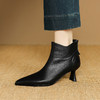 【预售5天】欧美气质头层牛皮踝靴尖头秋冬加绒高跟靴子通勤细跟短靴女DB&M6616 商品缩略图3