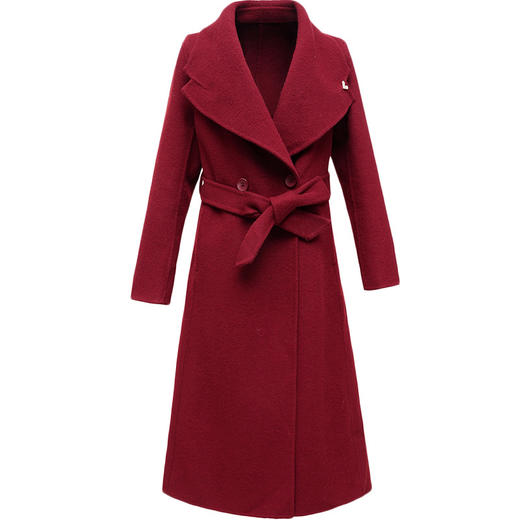 QYM 5275CL4975时尚双面呢子大衣过膝宽松厚款保暖呢子外套 商品图4