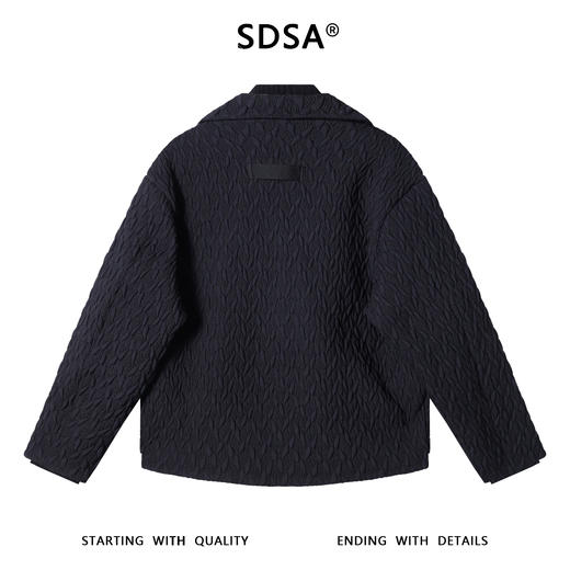 23938SDSA男士秋冬新款痞帅男装潮牌提花拼接假两件V领棉服外套时尚潮 商品图4