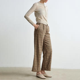 ROMI STUDIO"quiet luxury"精纺羊毛腔调穿搭咖格西裤23AWK805