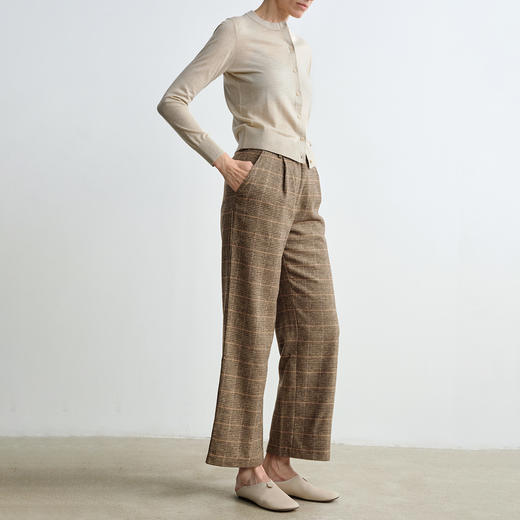 ROMI STUDIO"quiet luxury"精纺羊毛腔调穿搭咖格西裤23AWK805 商品图0