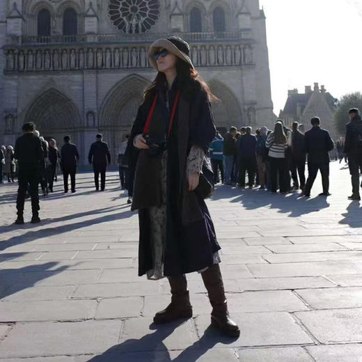 绽放682朵/情书3.0·麻棉肌理感夹棉长款棉服外套女冬新款棉衣 商品图2