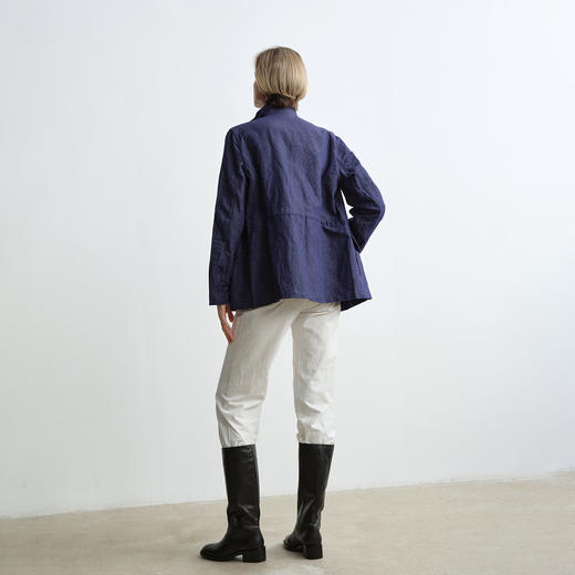 ROMI STUDIO“棕标甄选”头层牛皮拼羊皮油蜡粗跟长筒靴RW24LP30426 商品图7