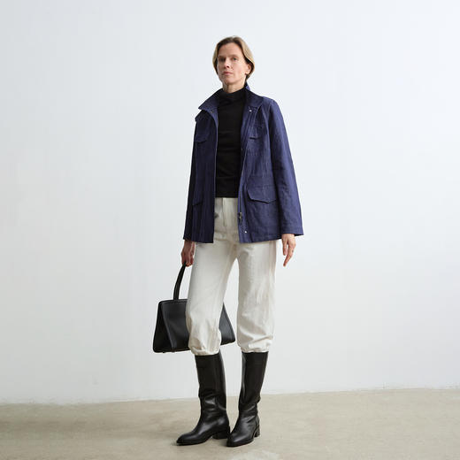 ROMI STUDIO“棕标甄选”头层牛皮拼羊皮油蜡粗跟长筒靴RW24LP30426 商品图3