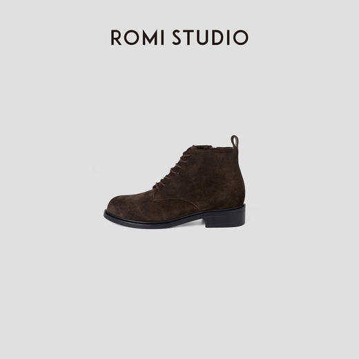 ROMI STUDIO“率性自我”进口绒面牛皮拼羊皮复古马丁靴 444DS016 商品图7