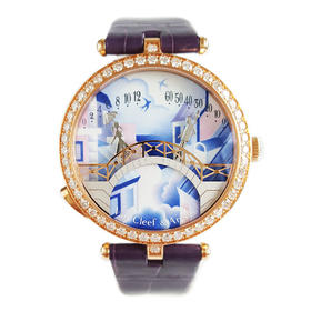 【98新全膜未使用品】VCA梵克雅宝新款情人桥VCARO8TZ00自动机械逆跳38mm（女款）诗意复杂功能系列300925PM03