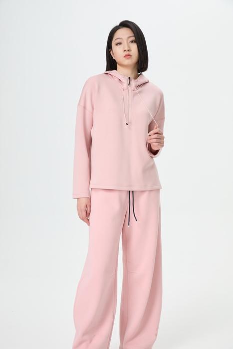 【小蛮腰 暖皮儿】水淼2025冬新品弹力加绒柔软保暖拉链连帽柔软卫衣帽衫1796 商品图2
